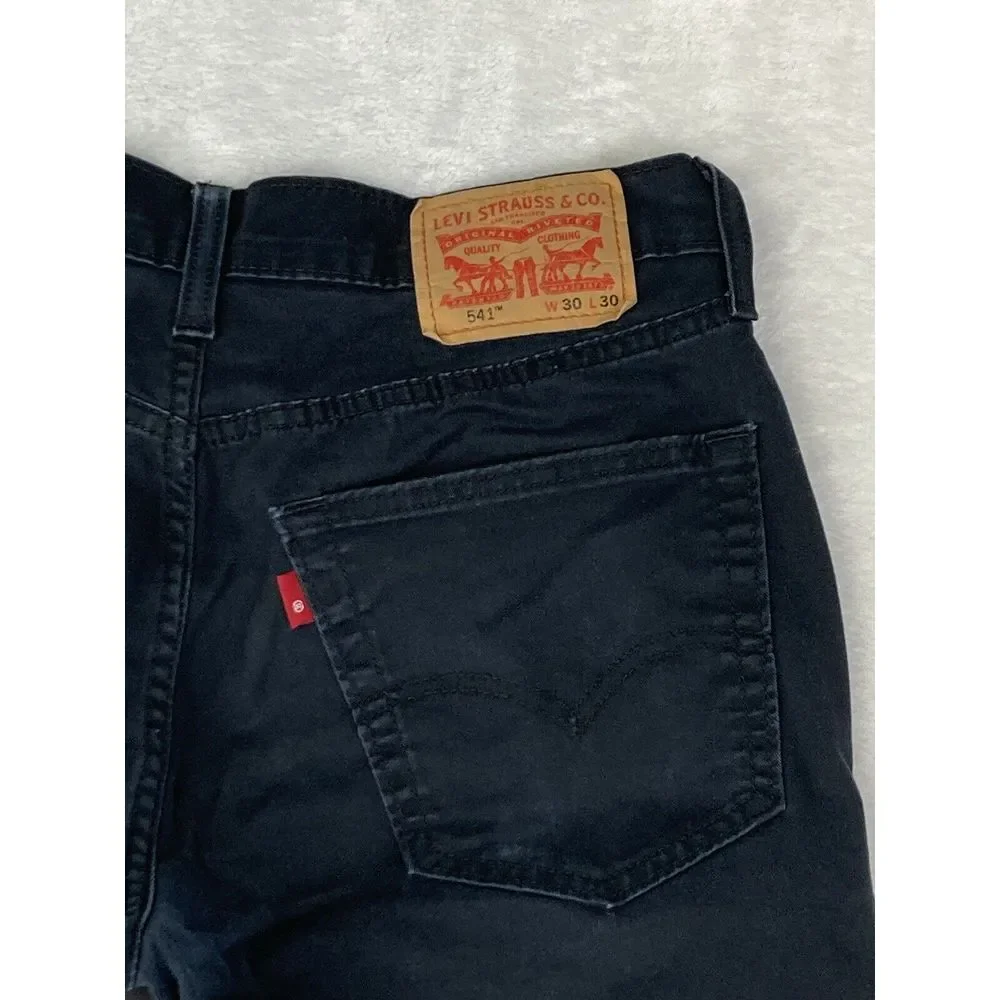 Levi's 541‎ Denim Jeans Mens Black Size 30x30 (30x29 Measured)